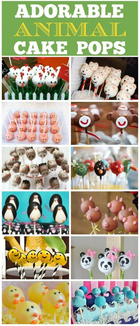 Cute Animal Cake Pops Animal Cake Pops, Party Animal Cake, Cake Pop Designs, Cake Pop Decorating, Pop Cupcakes, Making Food, Cake Pop Recipe, Animal Cakes, Magic Cake