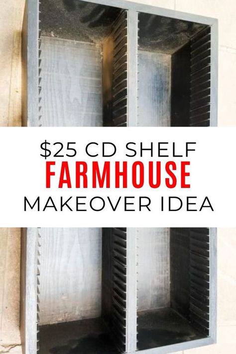 Farmhouse Furniture Makeover, Farmhouse Pantry Cabinets, Cupboard Makeover, Diy Cd, Mudroom Makeover, Cd Diy, Cd Rack, Book Page Wreath, Farmhouse Living Room Furniture