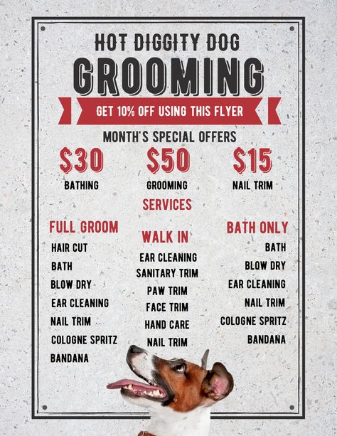 Here is a comprehensive price list for each of our services. Book your appointment now! #doggroomer #groomerlife #dogsalon #groomerday #smallbusiness Pet Sitting Price List, Groomer Humor, Sitting Ideas, Bandana Nails, Pet Store Design, Face Trimmer, Diy Chalkboard Sign, Pet Grooming Salon, Grooming Business