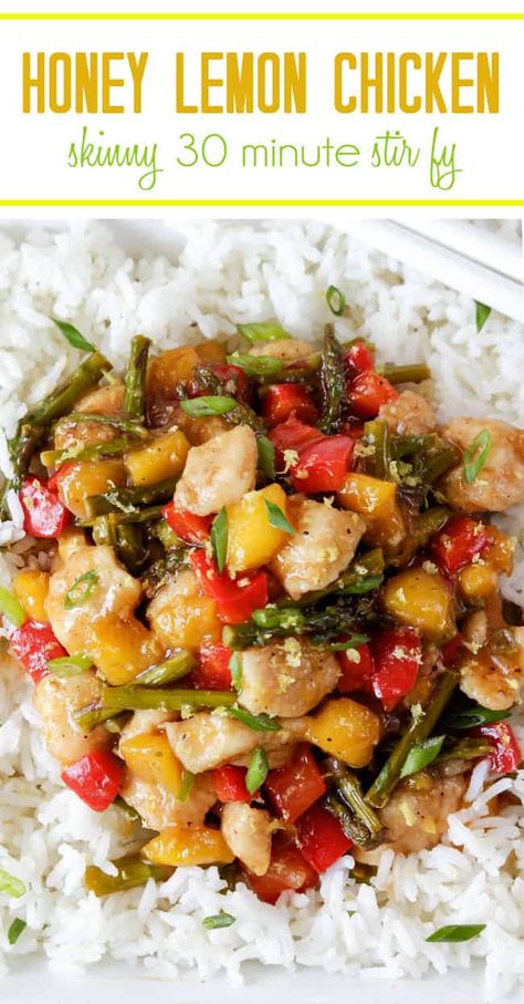 Chicken Recipes Lemon, Mango Stir Fry, Lemon Chicken Stir Fry, Tender Asparagus, Recipe Asparagus, Honey Lemon Chicken, Gluten Free Chicken Recipes, Fry Chicken, Stir Fry Recipes Chicken