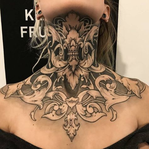 507 Likes, 2 Comments - Tattoo Media Ink (@skinart_mag) on Instagram: “Tattoo work by: @klaushufruhmann!!!) #cheyennehawk #inkbooster #skinart #skinartmag…” Front Neck Tattoo, Full Neck Tattoos, Tattoos About Growth, Bodysuit Tattoos, Tattoos Dainty, Tattoos With Deep Meaning, Neck Tattoo Ideas, Best Neck Tattoos, Girl Neck Tattoos