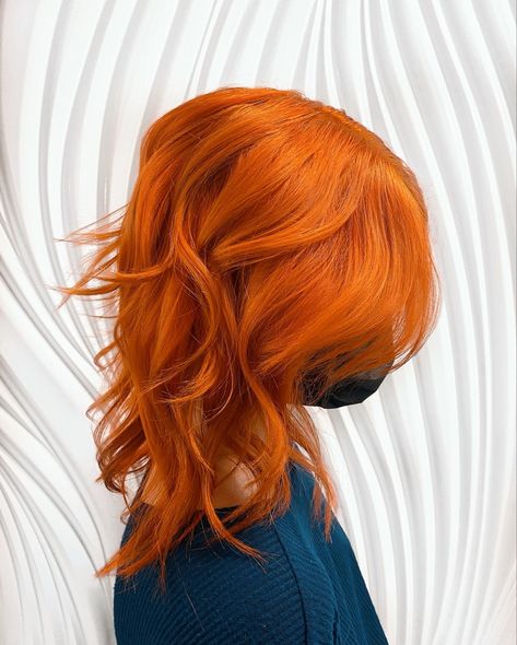 Orange Vivid Hair, Vivid Orange Hair, Vivid Copper Hair, Rusty Hair Color, Pumpkin Orange Hair, Pumpkin Hair Color, Copper Orange Hair, Modern Mohawk, Grunge Hairstyle