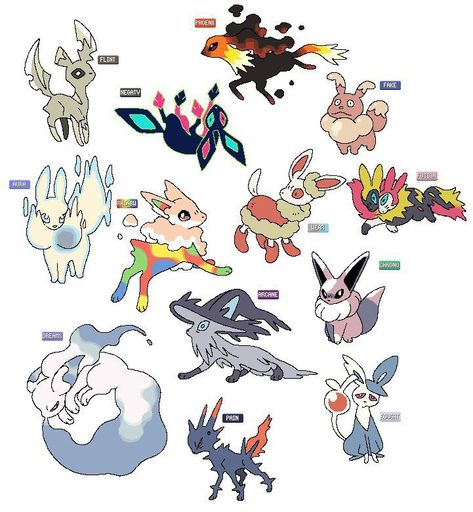 Fan Pokemon Designs, Pokemon Design Ideas, Fan Eeveelutions, Fakemon Art, Pokemon Variants, Mythical Creature Design, Kartu Pokemon, Pokemon Fusions, Here Lies