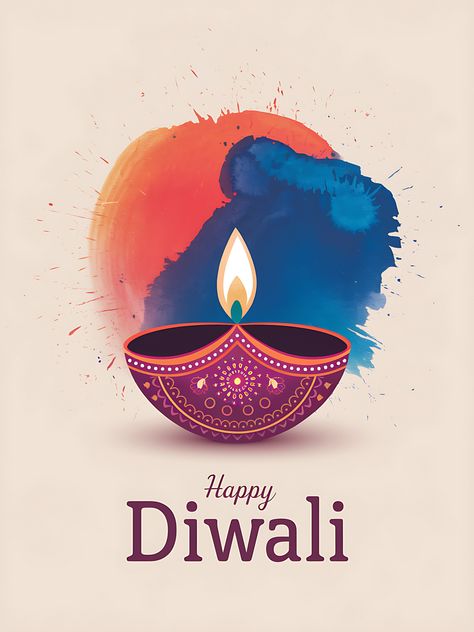 Free Diwali Watercolor Poster Deepavali Greetings Cards, Happy Diwali Wishes Images, Hindu Festival Of Lights, Diwali Poster, Diwali Pictures, Diwali Diya, Diwali Images, Balloon Background, Diwali Wishes