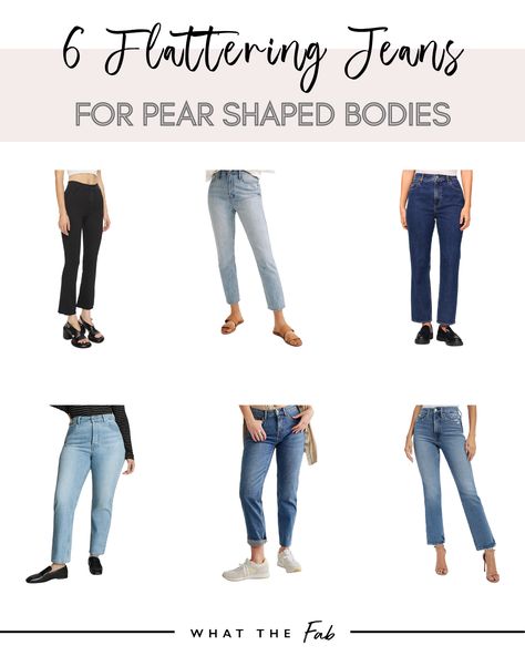 Best jeans for pear shaped bodies Jeans For Pear, Pear Shaped Bodies, Outfit Ideas Tomboy, Most Flattering Jeans, Pear Body Shape Outfits, Modest Pants, Pear Shaped Outfits, Pear Shaped Women, Modest Outfit Ideas