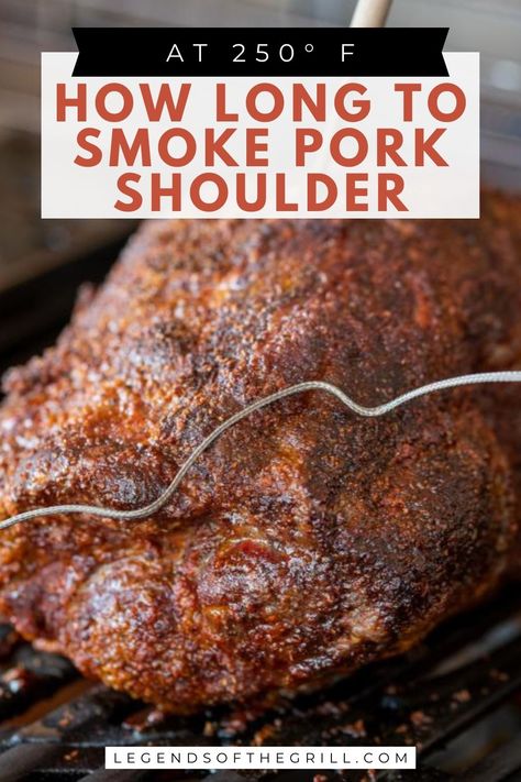 Get the perfect smoking time for tender, juicy pork shoulder with our easy-to-follow guide! Learn the secrets to achieving mouthwatering results every time. #PorkShoulder #SmokingTips #BBQGuide #TenderMeat Smoked Pork Shoulder Pit Boss, Pork Shoulder Smoked Recipes, Smoked Boneless Pork Shoulder Recipes, Pellet Smoker Pork Shoulder, Pork Shoulder In Smoker, Pork Shoulder Roast Smoker Recipes, Pork Shoulder Grill Recipes, Smoked Pork Roast Pellet Grill, Bbq Pork Shoulder Recipes