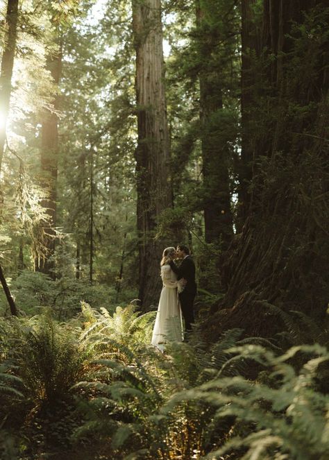 Elope In The Woods, Outdoor Elopement Decor, Moonflower Aesthetic, Mountain Elopement Photos, Woods Elopement, Boho Mountain Wedding, Woods Wedding Photos, Nature Elopement, Field Wedding