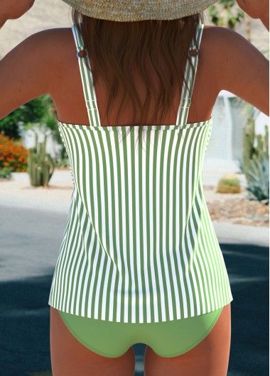 High Waisted Swim Skirt, Printed Swimdress, Striped Tankini, Printed Tankini, Tankini Set, Swim Skirt, Swim Dress, Tie Dye Print, Green Stripes