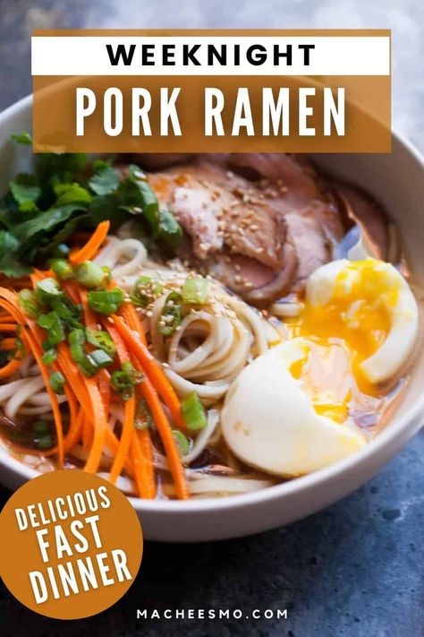 Pork For Ramen Recipe, Ramen Pork Tenderloin, Japanese Style Ramen Recipe, Pork Broth Ramen, Authentic Ramen Noodle Recipes Japanese Food, Ramen With Pork Tenderloin, Pork Loin Ramen Recipe, Pork Tenderloin Ramen Recipe, Pork Ramen Noodle Recipes Soups