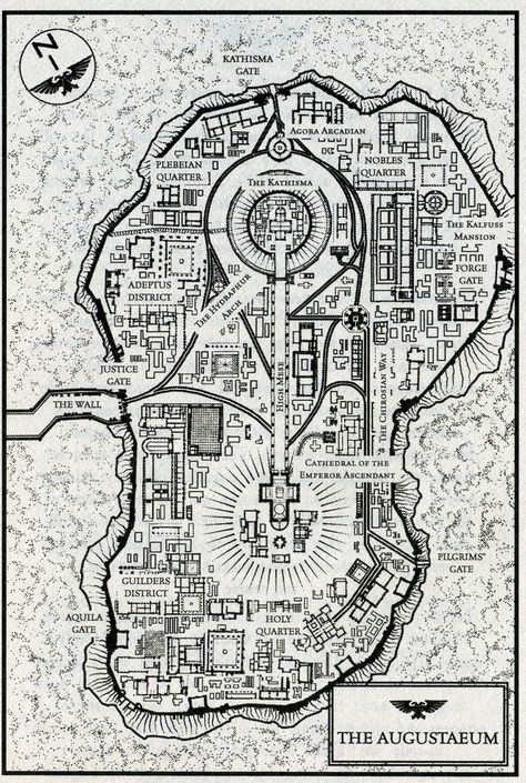 Augustaeum, the enclosed and luxurious city-within-a-city at the peak of Bosporian Hive, planet Hydraphur. Warhammer 40k Hive City Map, Wrath And Glory 40k Maps, Warhammer 40k Rpg Map, Hive City 40k, Pirate Ship Drawing, Grimdark 40k, Hive City, Luxurious City, Warhammer 40k Rpg