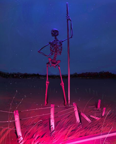 Neon Skeleton, Toon Shader, Skeleton Illustration, Skeleton Costume, Skeleton Art, Photo Caption, Fantasy Art Landscapes, Strike A Pose, Tag Art