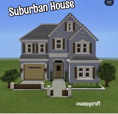 Minecraft Townhome Ideas, City Houses Minecraft, Suburban Minecraft Houses Blueprints, Mc House Layout, Minecraft Duplex House, Minecraft House Suburban, Minecraft Urban Houses, Minecraft Family House, Minecraft Houses Suburban