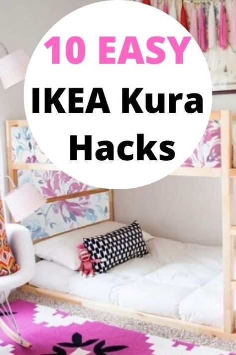 Jazz Up Your Kura Bed With These Easy Hacks. So Easy Anybody Can Do Them #IkeaHacks #Ikea #DIYIkeahacks #IkeaKura Easy Diy Gift Ideas, Ikea Garden, Ikea Kura Hack, Amazing Ikea Hacks, Kids Room Desk, Lego Bedroom, Kids Rooms Shared, Kura Bed, Ikea Kura