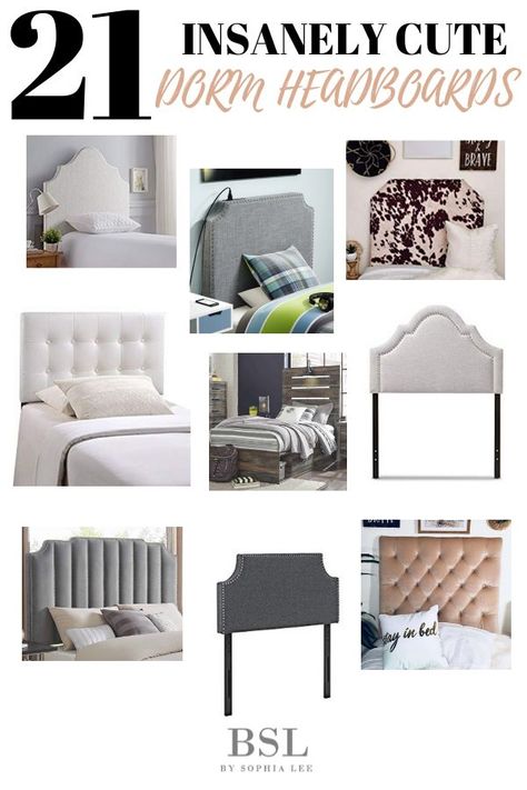 Dorm Bed Headboard, Elegant Dorm Room, Dorm Room Setup, Dorm Room Headboards, Dorm Headboard, Cute Dorm, Dorm Bed, Sophia Lee, Bed Headboards