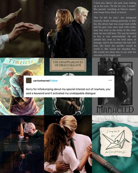 Marauders era or Harry Potter era? 🍂🐺⚡️ I’ll always be greatful getting to grow up with the Harry Potter series, but if I had to choose Marauders (and Dramione) all the way. Manacled Dramione, Draco And Hermione, The Way He Looks, Gray Eyes, Harry Potter Series, Marauders Era, The Marauders, Book Binding, Hermione