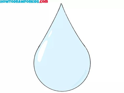 How to Draw a Drop of Water - Easy Drawing Tutorial For Kids How To Draw A Water Drop, Drop Of Water Drawing, Water Droplets Drawing, Water Step By Step, Water Drop Drawing, A Drop Of Water, Drop Of Water, Drawing Lesson, Easy Drawing Tutorial