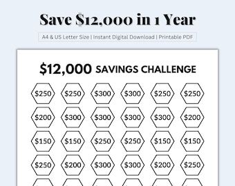 50K in 1 Year Savings Challenge, Savings Tracker, Money Challenge, 52 Weeks, Digital Download PDF, Printable - Etsy Year Savings Challenge, Savings Chart, Money Budget, Saving Plan, Saving Money Budget, Money Saving Plan, Money Challenge, 52 Weeks, Savings Tracker