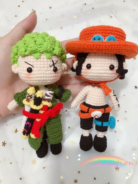 Anime Crochet Patterns, Anime Crochet Patterns Free, Fast Crochet Patterns, Anime Crochet, Zoro Luffy, Fast Crochet, Crochet Doll Tutorial, Crochet One Piece, Crochet Design Pattern