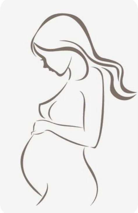 Pregnancy Drawing, Body Outline, Pregnancy Art, Baby Shower Theme Decorations, Silhouette Drawing, Baby Dedication, Simple Line Drawings, Silhouette Images, Cute Cartoon Drawings