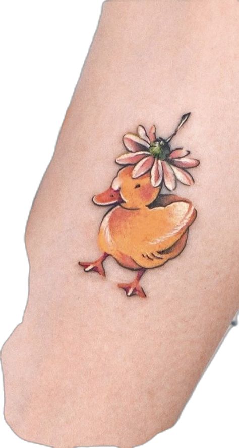 Cottage Tattoo, Duckling Tattoo, Ducky Tattoo, Micro Tattoo, Duck Tattoos, Ink Therapy, Animal Inspiration, Cute Little Tattoos, Daughter Tattoos