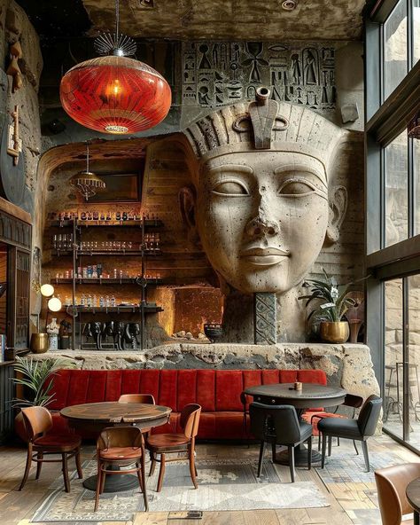 Egyptian Heritage, African Interior Design, Egyptian Design, African Interior, Sands Of Time, Cafe Concept, Small Couch, The Pyramids, Deco Originale