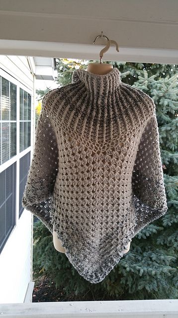 Ravelry: AprilLashon's Cowl Neck Poncho Poncho Haken, Granny Stitch, Crochet Cape, شال كروشيه, Poncho Crochet, Cowl Neck Poncho, Simply Crochet, Shawl Crochet, Crochet Shawls And Wraps