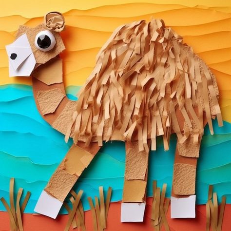 Desert Art Preschool, Camel Art For Kids, Camel Crafts Preschool, Camel Craft For Kids, Desert Animal Crafts, Desert Activities For Kids, Desert Animals Crafts, Desert Animals Activities, Africa Activities For Kids