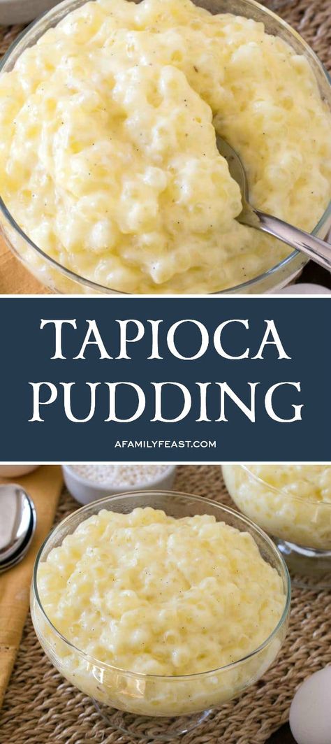 Homemade Tapioca Pudding is an easy, creamy, delicious vintage dessert! Best Tapioca Pudding Recipe, Seed Pearl Tapioca Pudding, Easy Tapioca Pudding, Tapioca Pearls Recipe Puddings, Minute Tapioca Pudding Recipe, Homemade Tapioca Pudding, Custard Dessert Recipes, Pudding Recipes Homemade, Tapioca Recipes