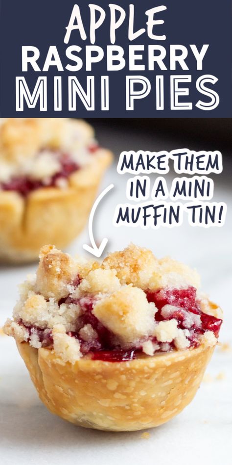 Muffin Tin Recipes Dessert, Muffin Tin Desserts, Mini Muffin Tin Recipes, Mini Pie Maker, Mini Pie Recipes, Cookie Cups Recipe, Mini Pie, Pie Bites, Raspberry Pie