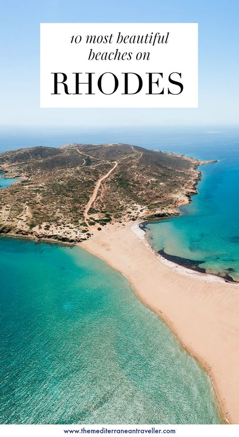 10 Best Beaches on Rhodes. This Greek island is one of the most popular beach destinations in Europe - but not all of its beaches are created equal - some are gritty, some are spoiled by mega hotels and crowds. Here are 10 of the sandiest beaches and prettiest coves to explore. #rhodes #greece #greekislands #europe #travel #beach #tmtb Rhodes Beaches, Where Is Bora Bora, Beautiful Beaches Paradise, Best Island Vacation, Greece Rhodes, Beach Destinations, Rhodes Greece, Island Destinations, Philippines Travel