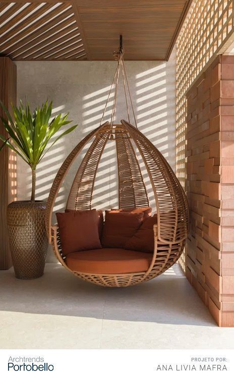 #indoor swing, #hanging chairs, #swing chair, #hanging chair, #swinging chair Diy Outdoor Garden, Garden Swings, Room Swing, Hanging Chair Indoor, Indoor Swing Chair, Hanging Chairs, Terrace Decor, Modern Cupboard Design, Indoor Swing