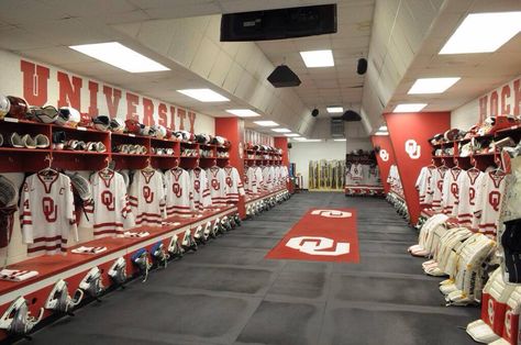 Hockey Locker Room Hockey Locker Room, Hockey Locker, Hockey Room, Ou Sooners, Boomer Sooner, Oklahoma Sooners, Locker Room, Happy Love, Hockey Players