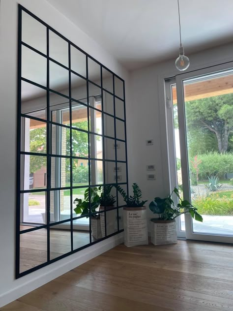 Grid Wall Mirror, Japandi Style Living Room, Single Apartment, Victorian Terraced House, Modern Apartment Living Room, Living Room Mirror, Ikea Mirror, Bedroom Nook, House Wall Design