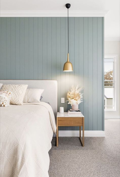 Coastal Hamptons Bedroom, Coastal Modern Bedroom, Scandinavian Design Bedroom, Feature Wall Bedroom, Beach House Interior Design, Bedroom Bliss, Coastal Modern, Bedroom Wall Colors, Stylish Bedroom