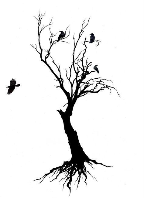 Tree With Birds Tattoo, Atom Tattoo, Bonsai Tree Tattoos, Tree Tat, Tree Tattoo Arm, Roots Tattoo, Willow Tree Tattoos, Tree Outline, Small Bird Tattoo