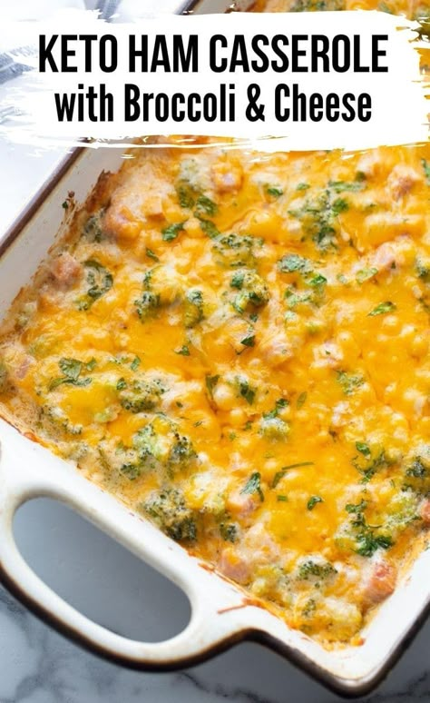 This keto casserole is made with broccoli, ham and shredded cheeses so it is hearty, filling but low in carbs. Make it in advance and bake it last minute for a quick keto dinner! Keto Ham Casserole, Keto Egg Breakfast, Keto Broccoli Casserole, Egg Breakfast Cups, Casserole With Ham, Casserole With Broccoli, Kasey Trenum, Ham And Cheese Casserole, Low Carb Chicken Casserole