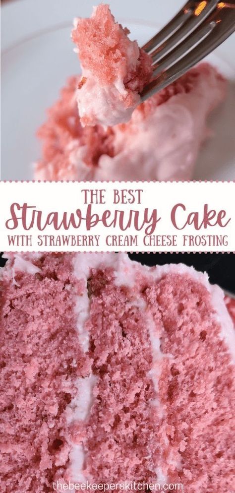 The Best Strawberry Cake, Best Strawberry Cake, Delicious Strawberry Cake, Strawberry Cake Recipe, Strawberry Cream Cheese Frosting, Fruity Cake, Strawberry Cake Mix, Strawberry Cake Recipes, Moist Cake