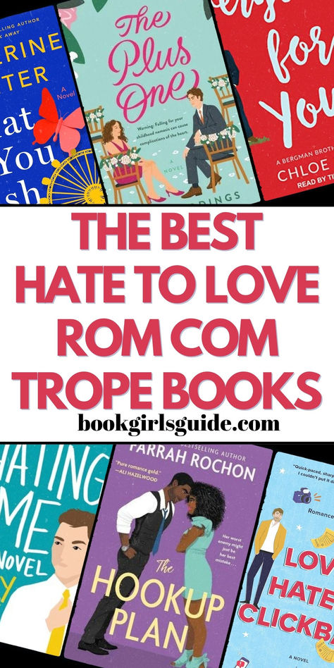 Book Cover graphics of the best hate to love rom com trope books Books Like The Hating Game, Best Enemies To Lovers Books, Enemies To Lovers Books, Clean Books, Romantic Comedy Books, Enemies To Lovers Romance, Hate To Love, Best Fiction Books, The Hating Game