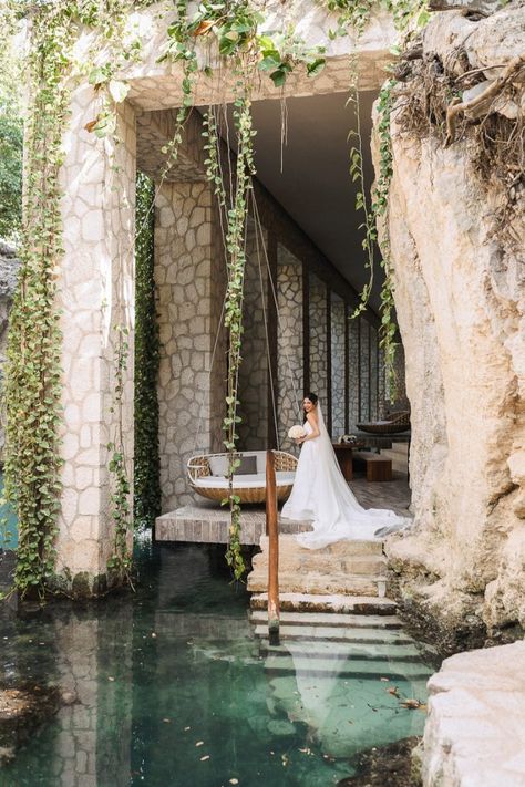 Wedding In Hotel, Mexico Wedding Dress, Brazilian Wedding, Tropical Wedding Dresses, Xcaret Mexico, Mexico Wedding Venue, Cancun Destination Wedding, Dreams Tulum, Getaway Wedding