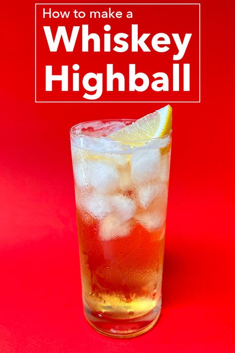 Follow our easy Whiskey Highball recipe and craft the classic cocktail at home in just a few minutes. | whiskey cocktail | bourbon cocktail | classic cocktail | 2 ingrdient cocktail | two ingredient cocktail Whiskey Highball Recipe, Highball Recipe, Whiskey Highball, Whiskey Cocktails Easy, Cocktail Board, Bourbon Cocktail Recipe, Best Whiskey, Craft At Home, Restaurant Drinks