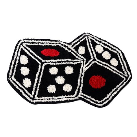 PRICES MAY VARY. 🎲 COOL RUGS: This soft dice rug is crafted with high-quality plush, providing excellent water absorption. The back is made of TPR, effectively preventing slips and ensuring your safety. 🎲GAMING RUG - The Cute Bath Rug features a dice-like design that can add a more gaming atmosphere to your room. When you are playing games with your friends, you will definitely need this rug. 🎲DICE DECOR - Our bathroom rugs can be used in a variety of spaces, such as apartments, kids' bedroom Cute Bath Rug, Retro Game Room Decor, Cool Rugs For Bedroom Men, Cool Bedroom Aesthetic, Y2k Rug, Dice Decor, Y2k Home Decor, Gaming Rug, Alt Room Decor