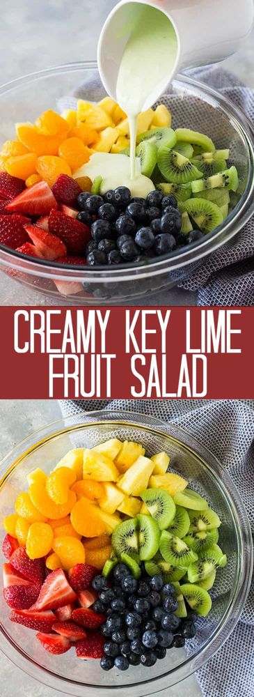 Lime Fruit Salad, Creamy Food, Lime Salad, Pizza Fruit, Easy Fruit Salad Recipes, Cravings Food, Creamy Fruit Salads, Lime Fruit, Healthy Fruit Salad