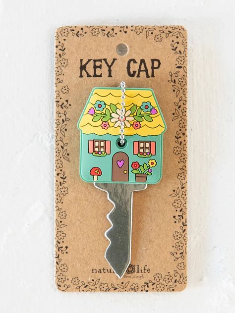 House Key Cap - Cottage – Natural Life Rear View Mirror Decor, Key Cap, Key Caps, House Keys, Kids Growing Up, Live Happy, Car Air Freshener, Natural Life, So Adorable