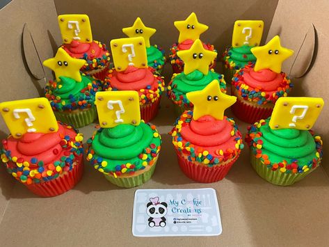 Super Mario Cupcakes, Super Mario Brothers Birthday, Mario Brothers Birthday Party, Princess Peach Party, Mario Kart Party, Mario Bros Birthday Party Ideas, Mario Birthday Cake, Mario Bros Cake, Super Mario Bros Birthday Party