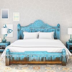 King Size Bedroom Sets, Blue Dawn, Carved Headboard, 5 Piece Bedroom Set, Queen Sized Bedroom, King Size Platform Bed, Wood Bedroom Sets, King Sized Bedroom, Arched Headboard