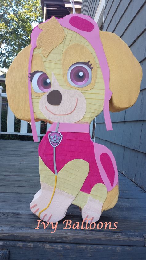 Skye Paw Patrol Pinata Skye Pinata Paw Patrol, Sky Paw Patrol Party Ideas, Girl Paw Patrol Party, Diy Paw Patrol, Paw Patrol Pinata, Skye Birthday Party, Skye Paw Patrol Party, Paw Patrol Skye Birthday, Sky Paw Patrol