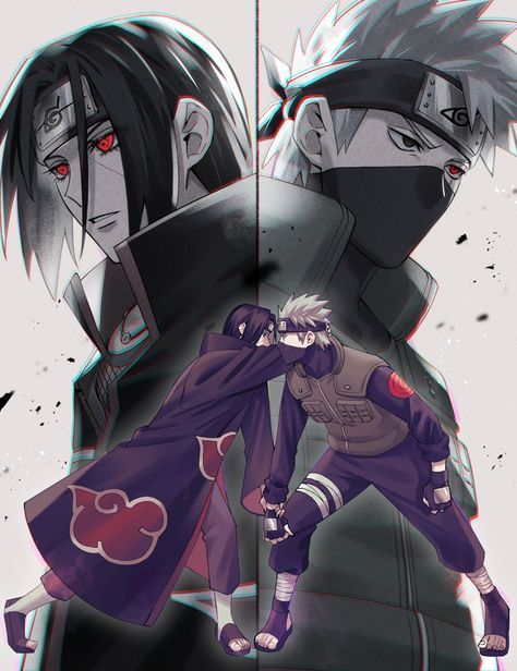 Itachi Uchiha And Kakashi Hatake, Shinobi Outfit, Itachi And Kakashi, Kakashi And Itachi, Anime Brunette, Itachi Wallpapers, Kakashi Itachi, Kakashi Anbu, Naruto Show