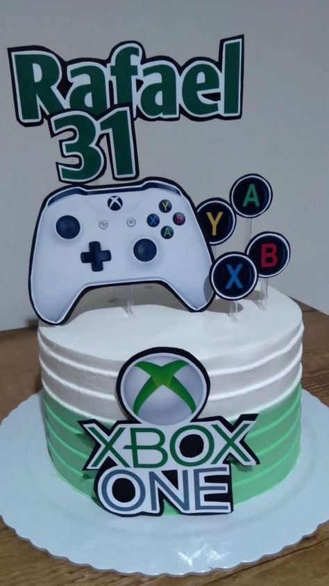 Xbox Cake Topper, Xbox Cakes For Boys, Xbox Cake Birthdays, Cake Gamer Birthday, Xbox Cake Ideas, Xbox Birthday Cake, Xbox One Cake, Fifa Cake, Gamer Birthday Cake