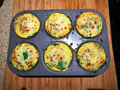 I have seen them made in normal sized muffin pans and have always thought those were cute for kids, but were far to small or a serving for me to keep me from getting hungry before lunch.  Then I found jumbo muffin pans and decided these would be the perfect way to create a 1 cup serving size breakfast egg cup that can contain any veggies, meats and or cheeses that I choose to add. Breakfast Muffin Tins, Jumbo Muffin Pan Recipes, Camping Ideas Food, Muffin Tin Breakfast, Easy Camping Breakfast, Egg Substitutes, Baked Egg Cups, Breakfast Egg Muffins, Egg Muffin Cups