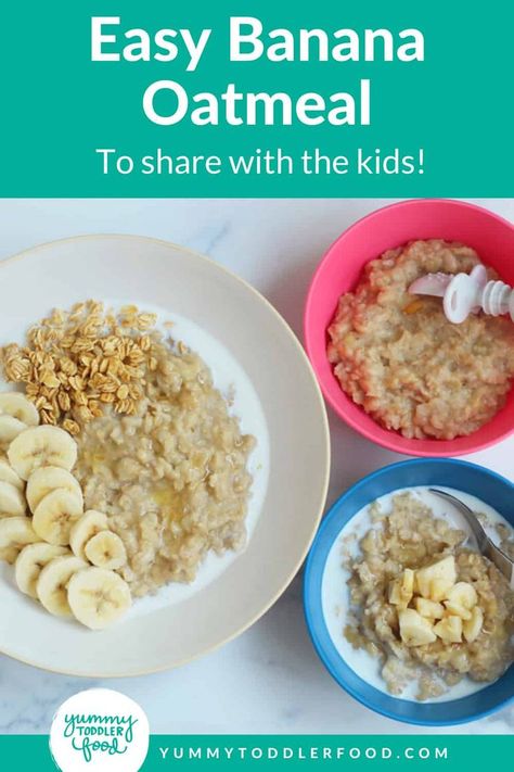 With simple ingredients, an easy cooking technique (that's mostly hands off!), and the most delicious flavor, this Banana Bread Oatmeal is a cozy breakfast to share. Banana Bread Oatmeal, Banana Oatmeal Recipe, Toddler Breakfast, Cozy Breakfast, Breakfast Goodies, Weaning Recipes, Quick Breakfast Recipes, Egg Recipes For Breakfast, Toddler Food